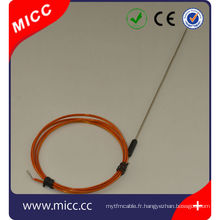 redressé 0.5mm 1mm dia MITC sondes superfine thermocouple